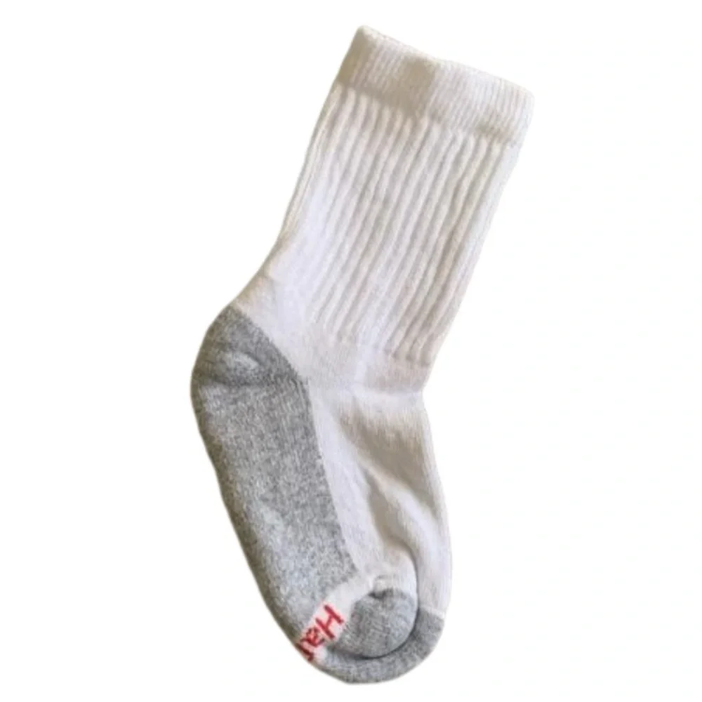 Hanes White Crew Small Socks 12 Pairs